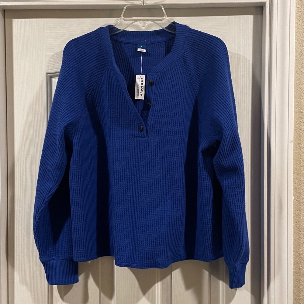 Old Navy Women's Royal Blue Crew Neck Sweater - Picture 3 of 4
